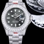 GB Factory ROLEX Yacht-Master Watches Gem model Silver steel Case with White diamond diameter 40mm Watch